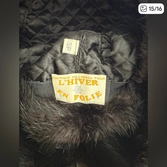 Real Rabbit Fur Black Trapper Hat - Picture 6 of 6
